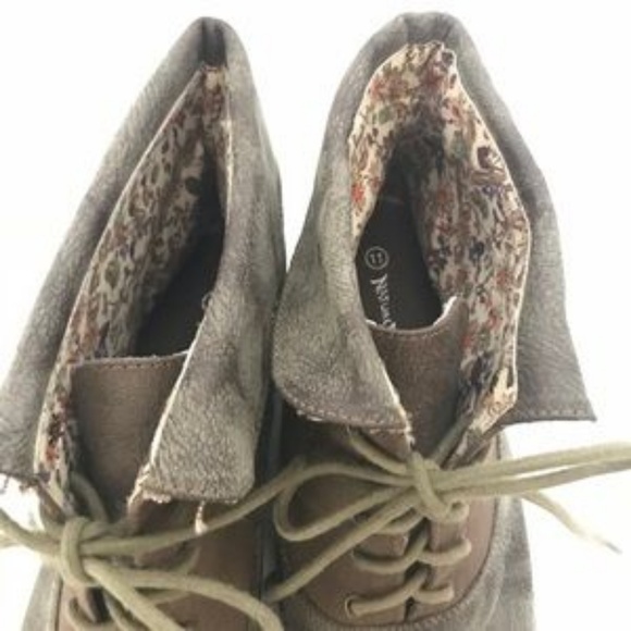 Nature Breeze Gray and Brown Ankle Boots - Picture 5 of 6